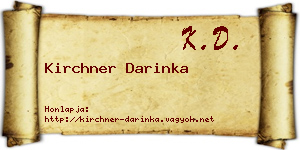 Kirchner Darinka névjegykártya